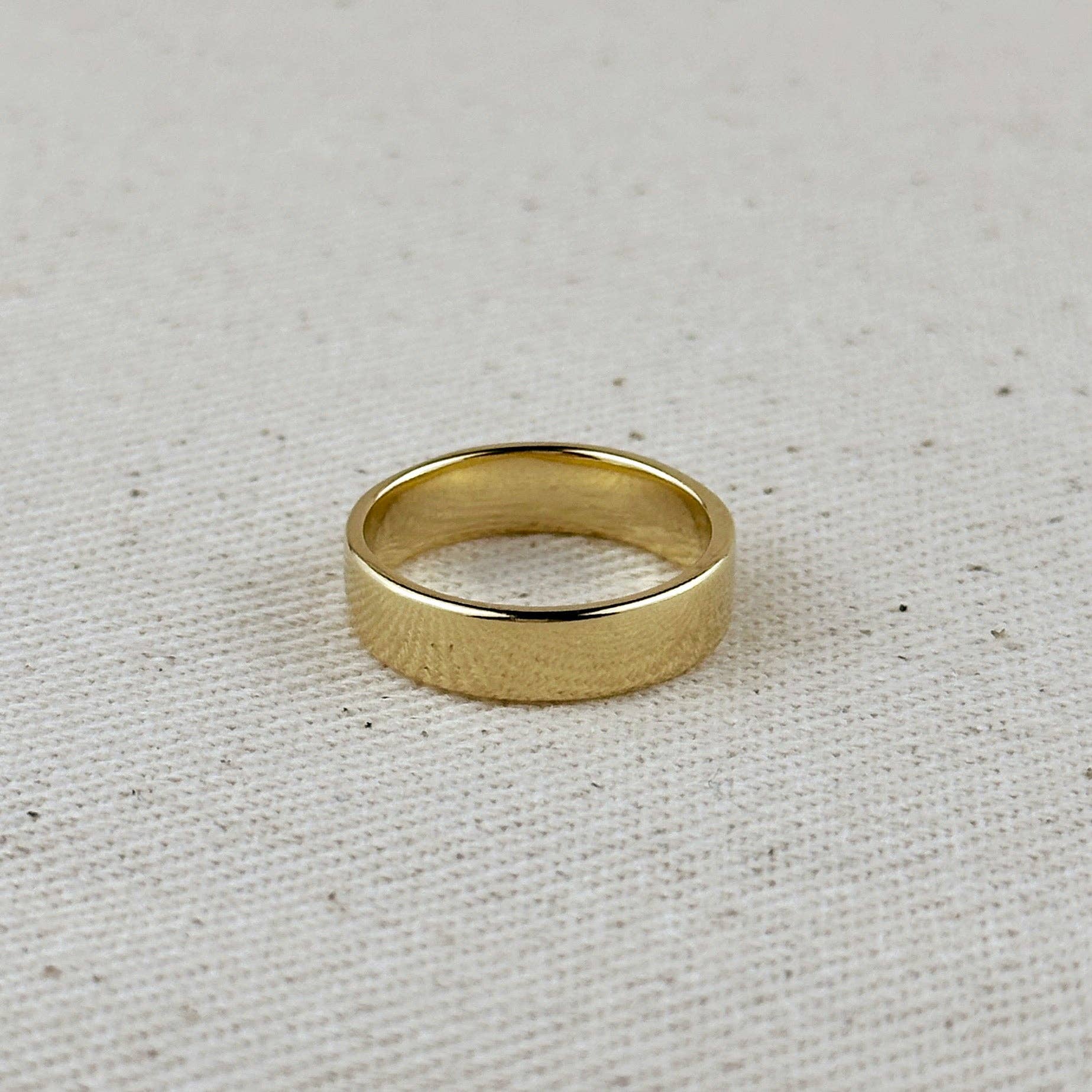 18k Gold Filled Polished Flat Band Ring: 7