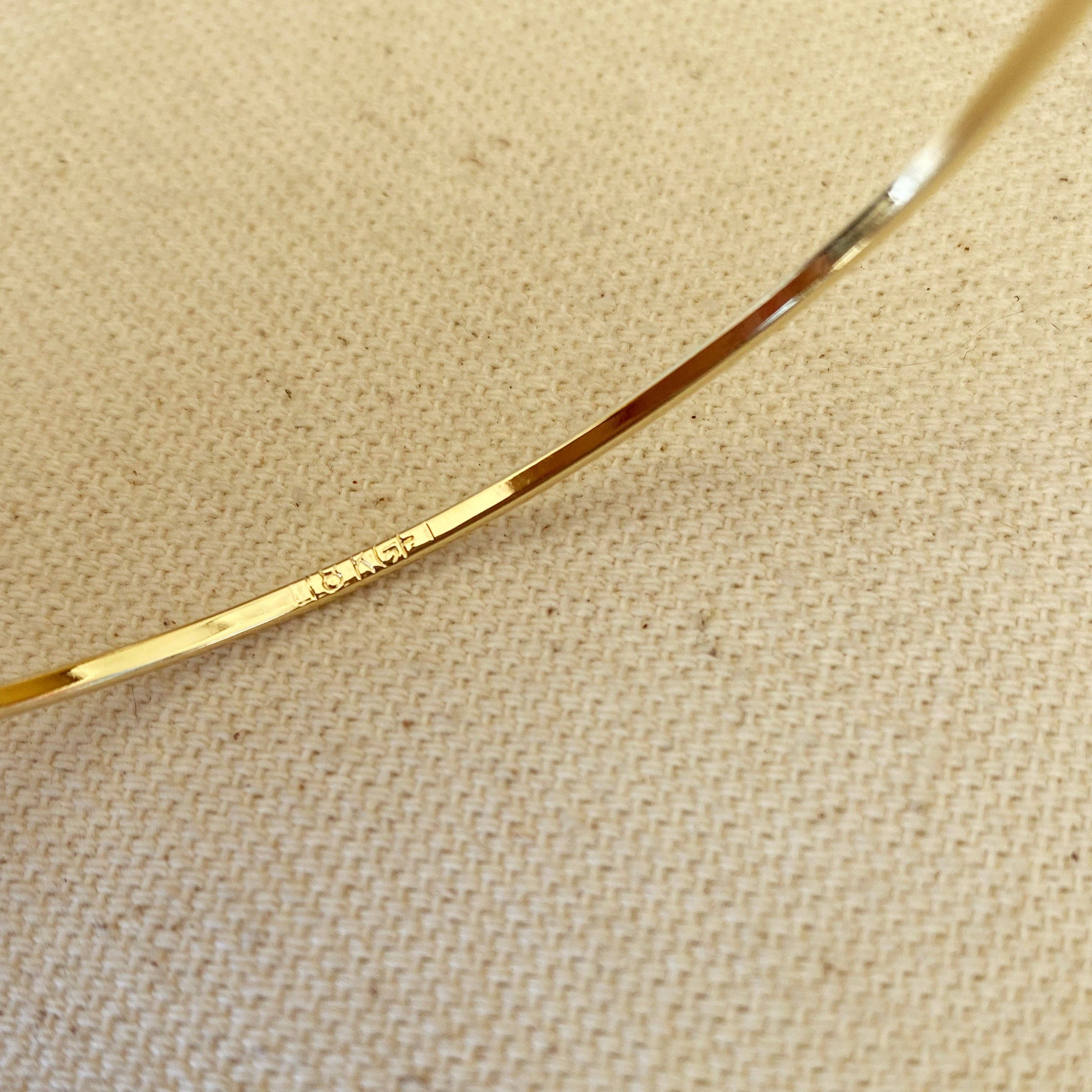 18k Gold Filled Bangle Bracelet: 67 mm