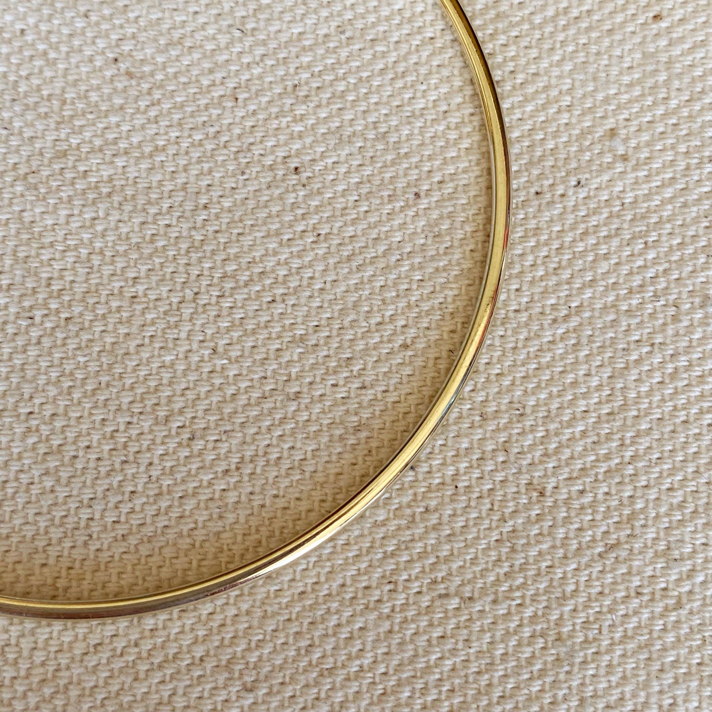 18k Gold Filled Bangle Bracelet: 67 mm