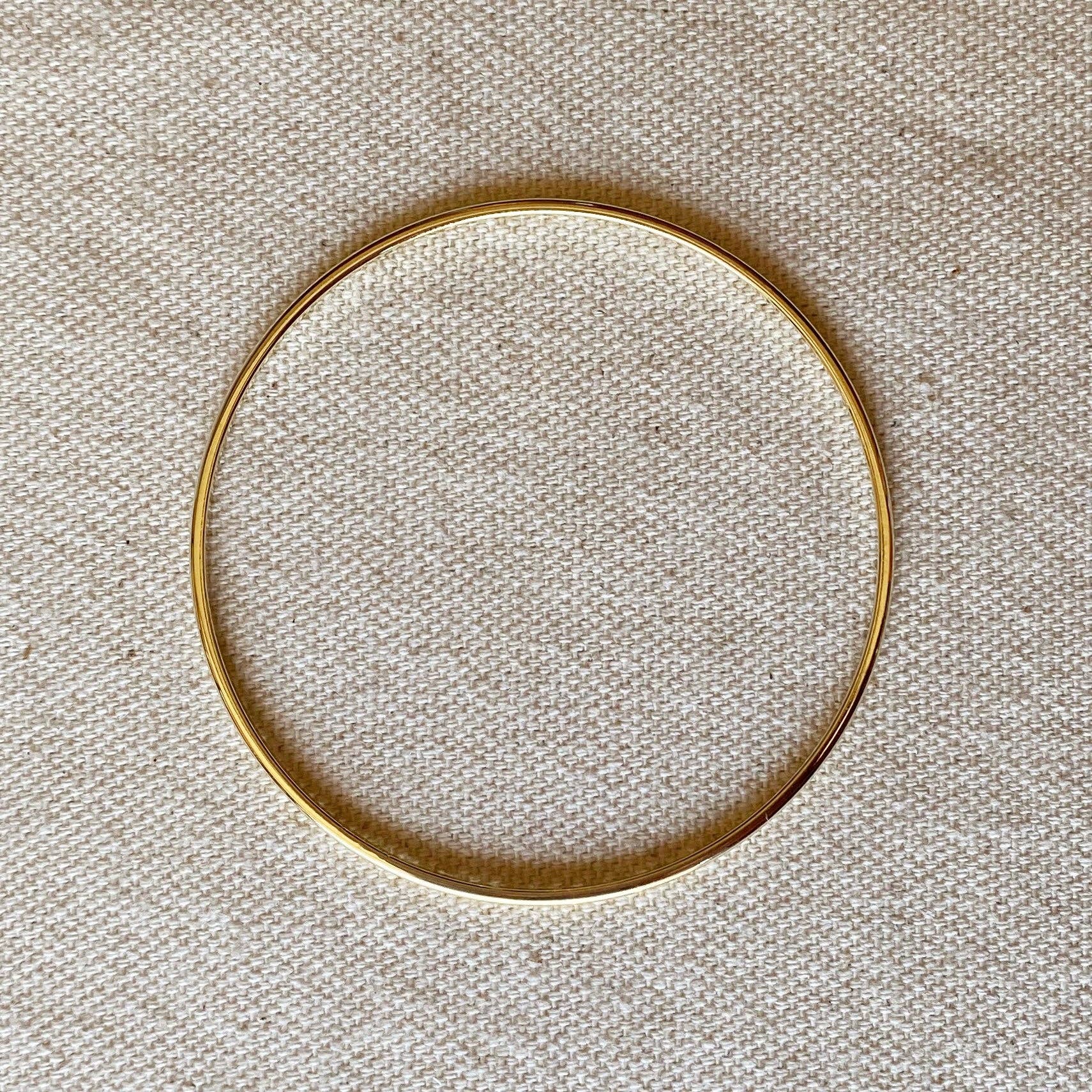 18k Gold Filled Bangle Bracelet: 67 mm