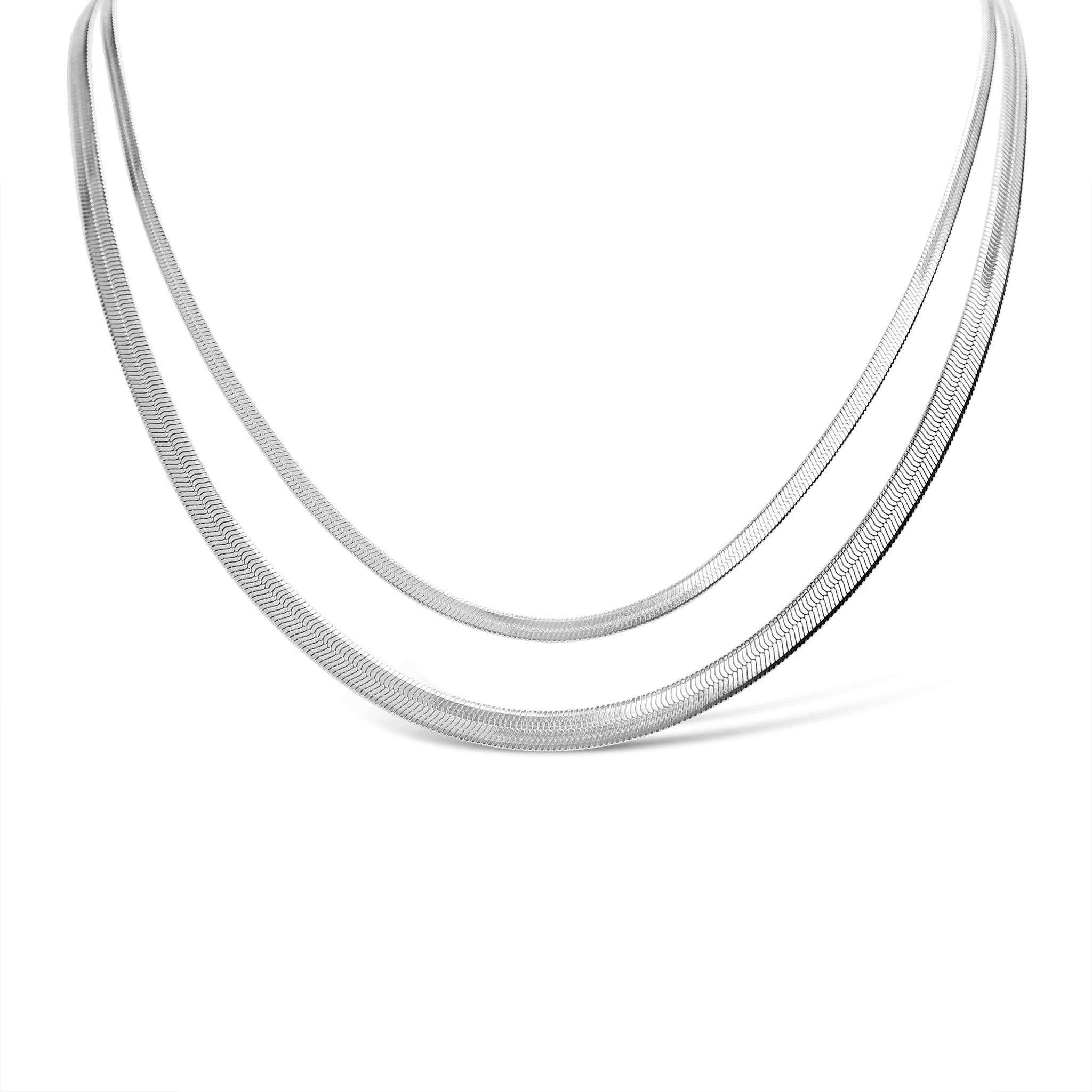 Stainless Steel Herringbone Chain Necklace: 20" / 3mm