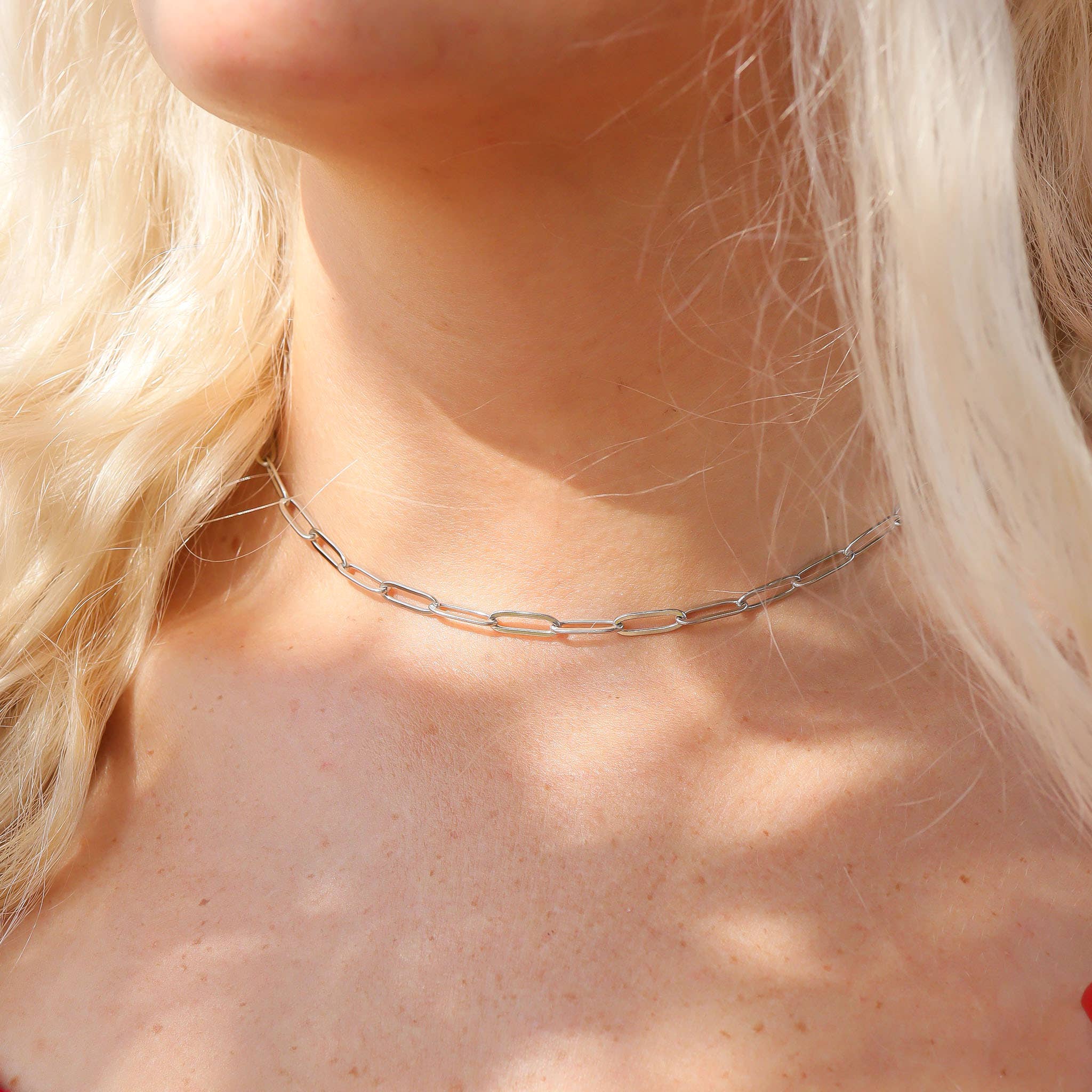 Stainless Steel Paperclip Chain Necklace: 24+02” / 4mm