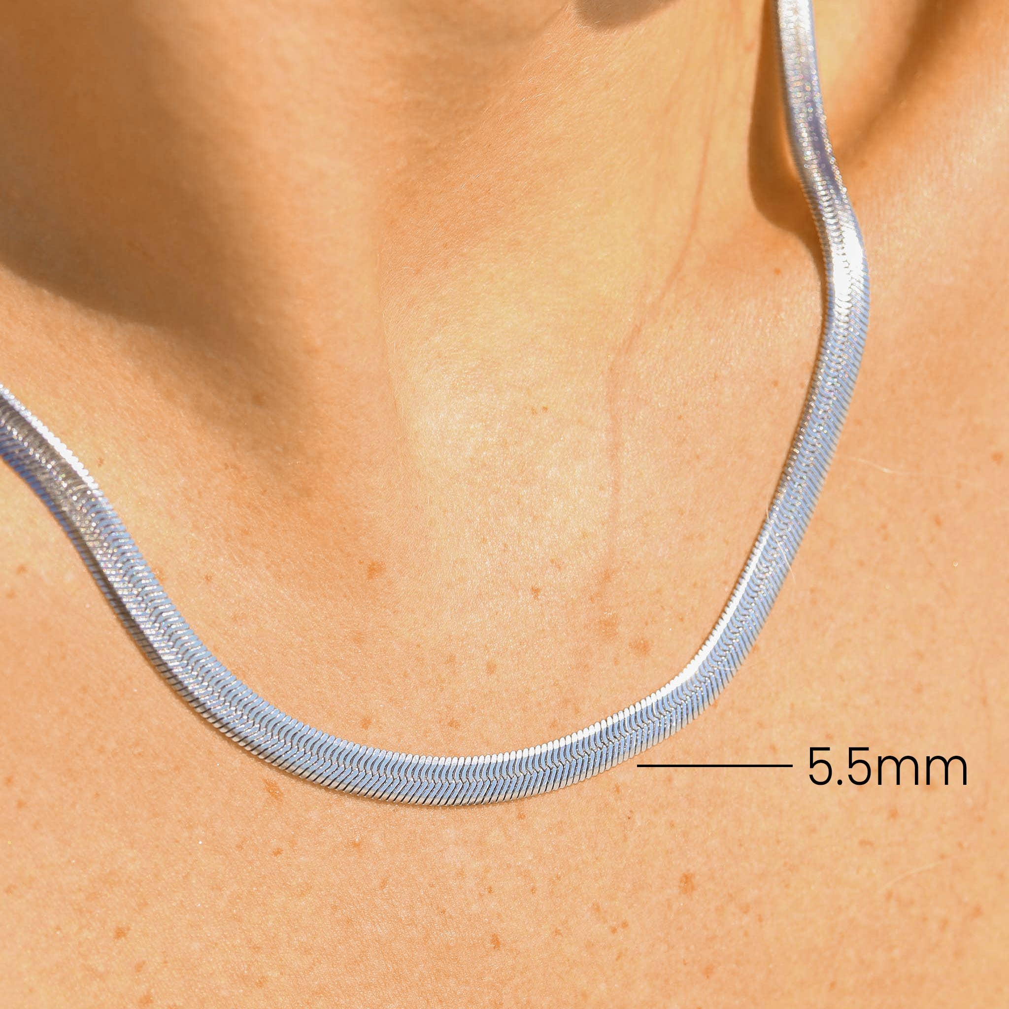 Stainless Steel Herringbone Chain Necklace: 20" / 3mm
