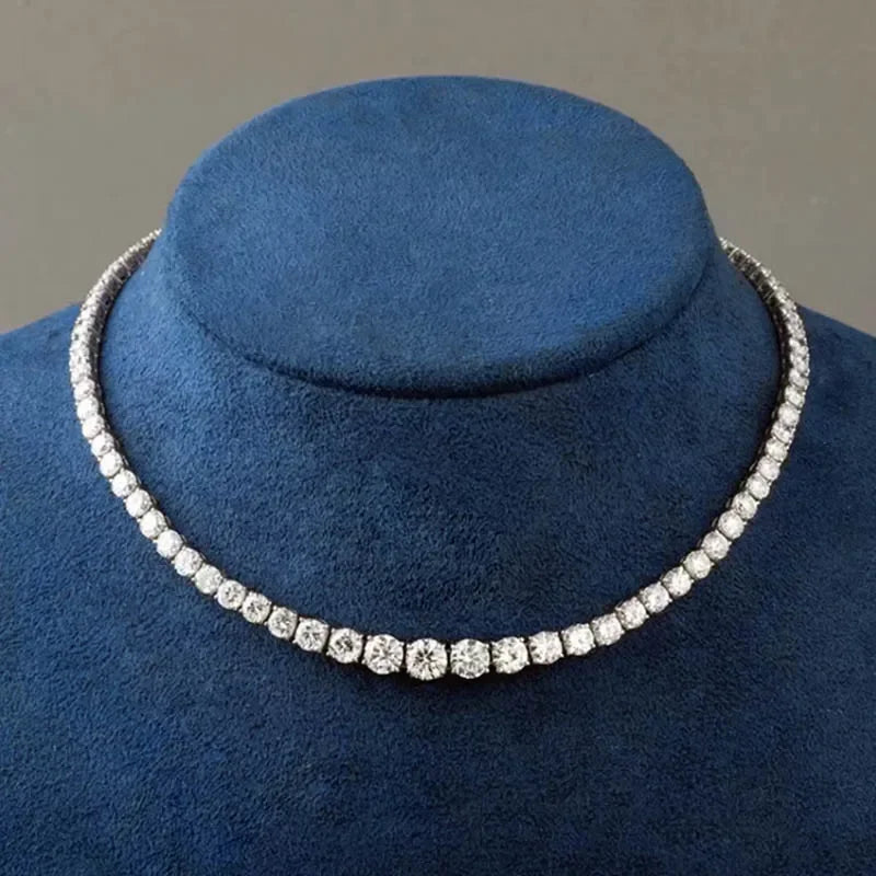 Gold Gradient Lab Diamond Neck Chain Luxury Jewelry