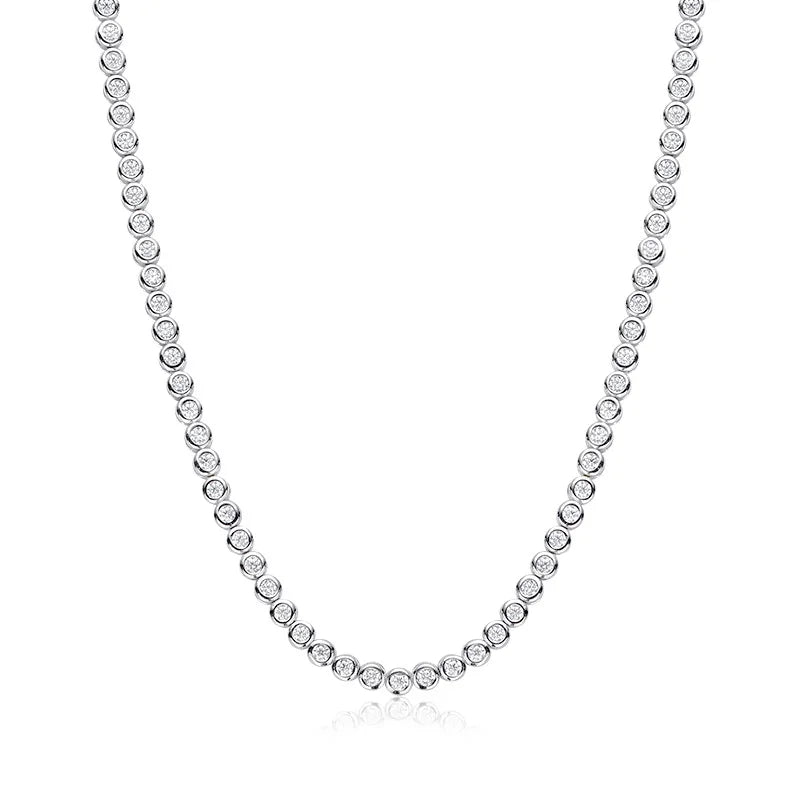 Full Diamond Bezel Neck Chain Luxury Party Jewelry