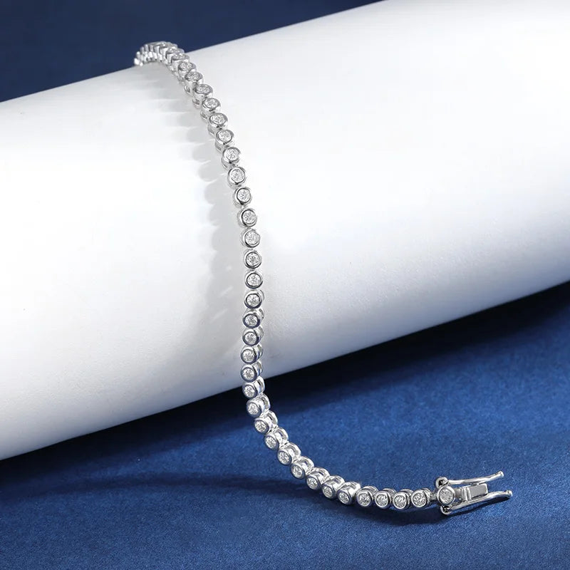 Full Diamond Bezel Neck Chain Luxury Party Jewelry