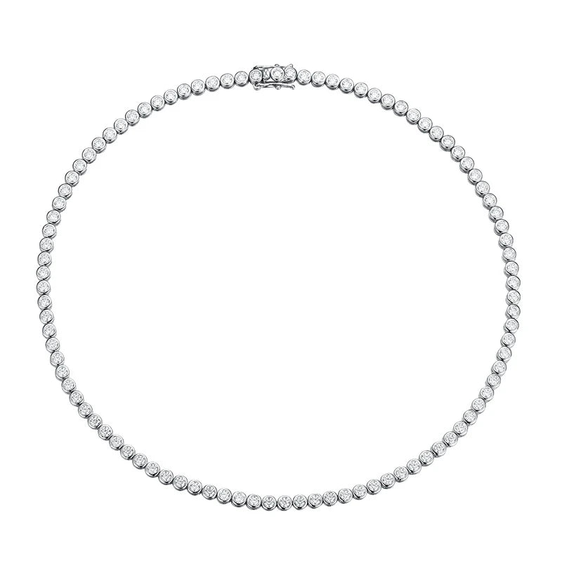 Full Diamond Bezel Neck Chain Luxury Party Jewelry