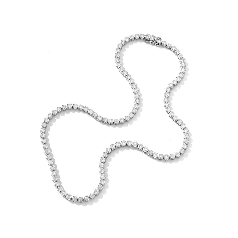 Full Diamond Bezel Neck Chain Luxury Party Jewelry