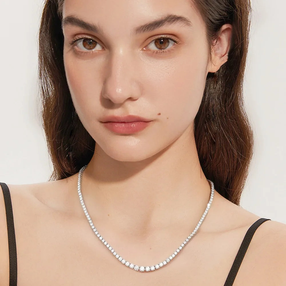 Gold Gradient Lab Diamond Neck Chain Luxury Jewelry