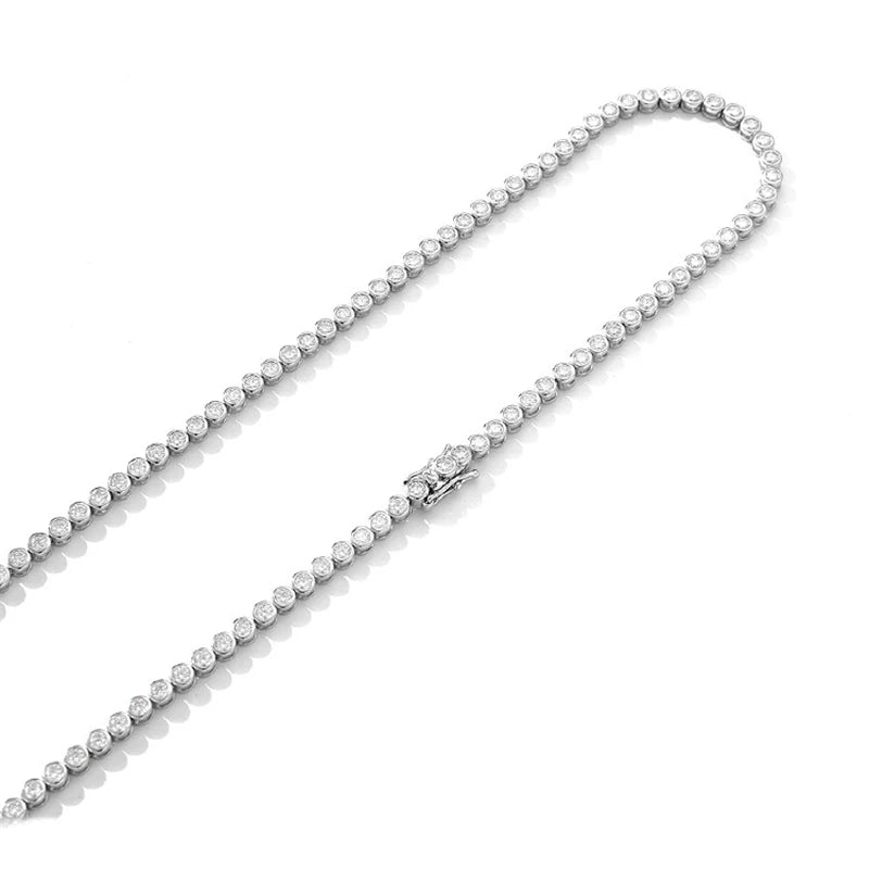 Full Diamond Bezel Neck Chain Luxury Party Jewelry