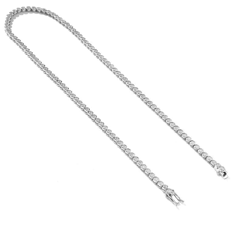 Full Diamond Bezel Neck Chain Luxury Party Jewelry