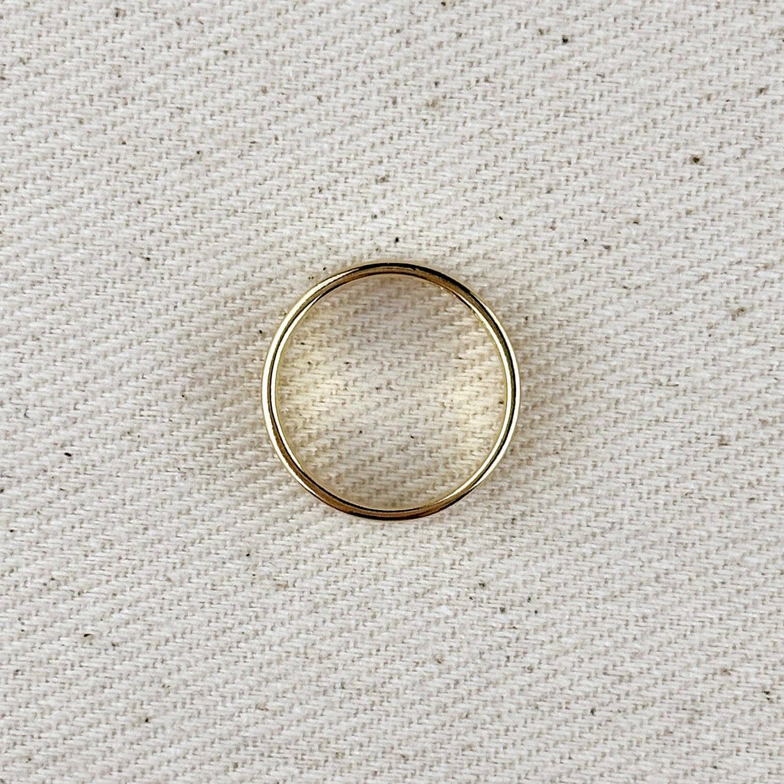 18k Gold Filled Polished Flat Band Ring: 8