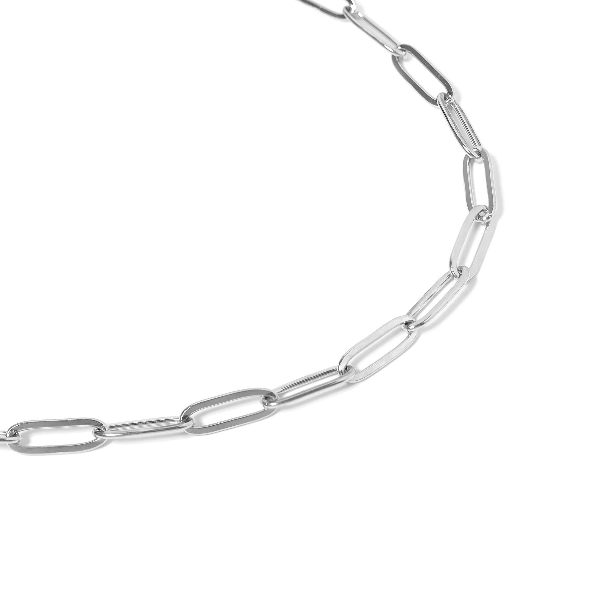 Stainless Steel Paperclip Chain Necklace: 24+02” / 4mm