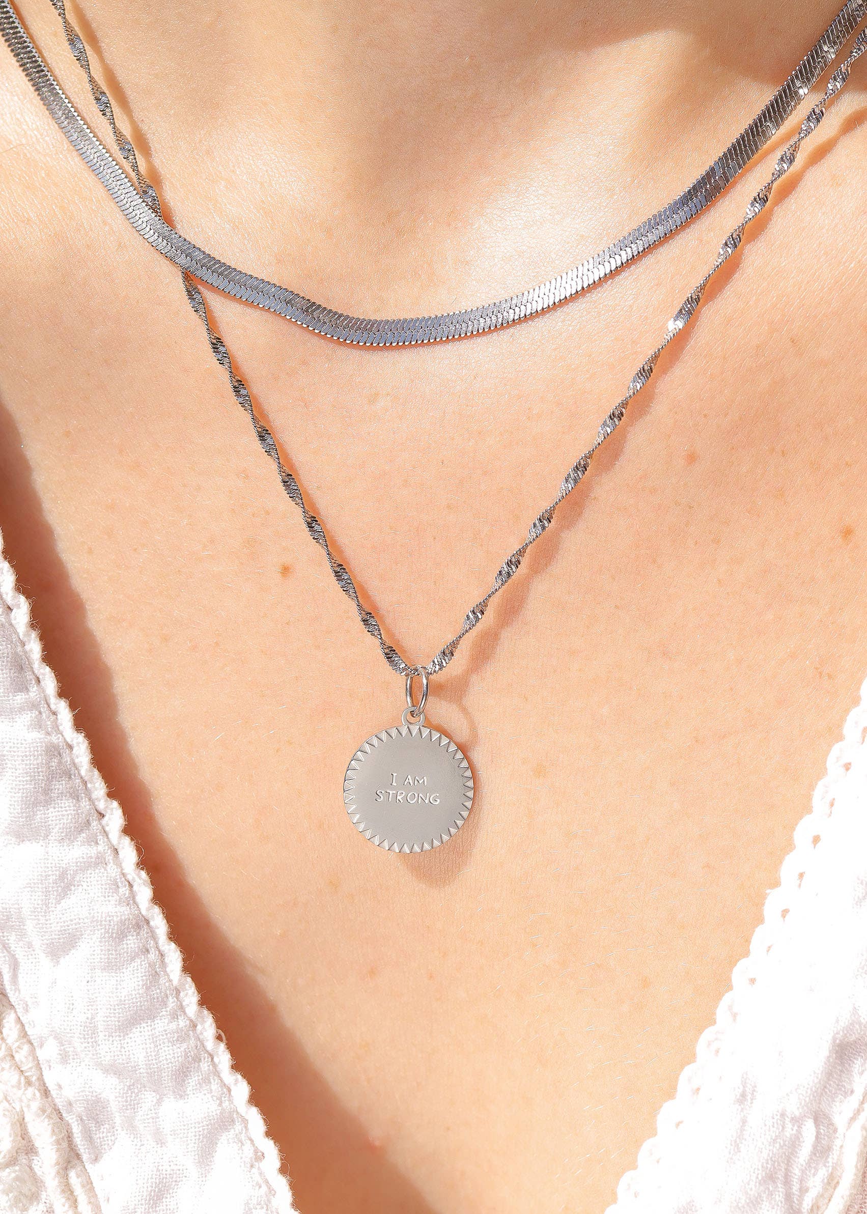 Stainless Steel Herringbone Chain Necklace: 20" / 3mm