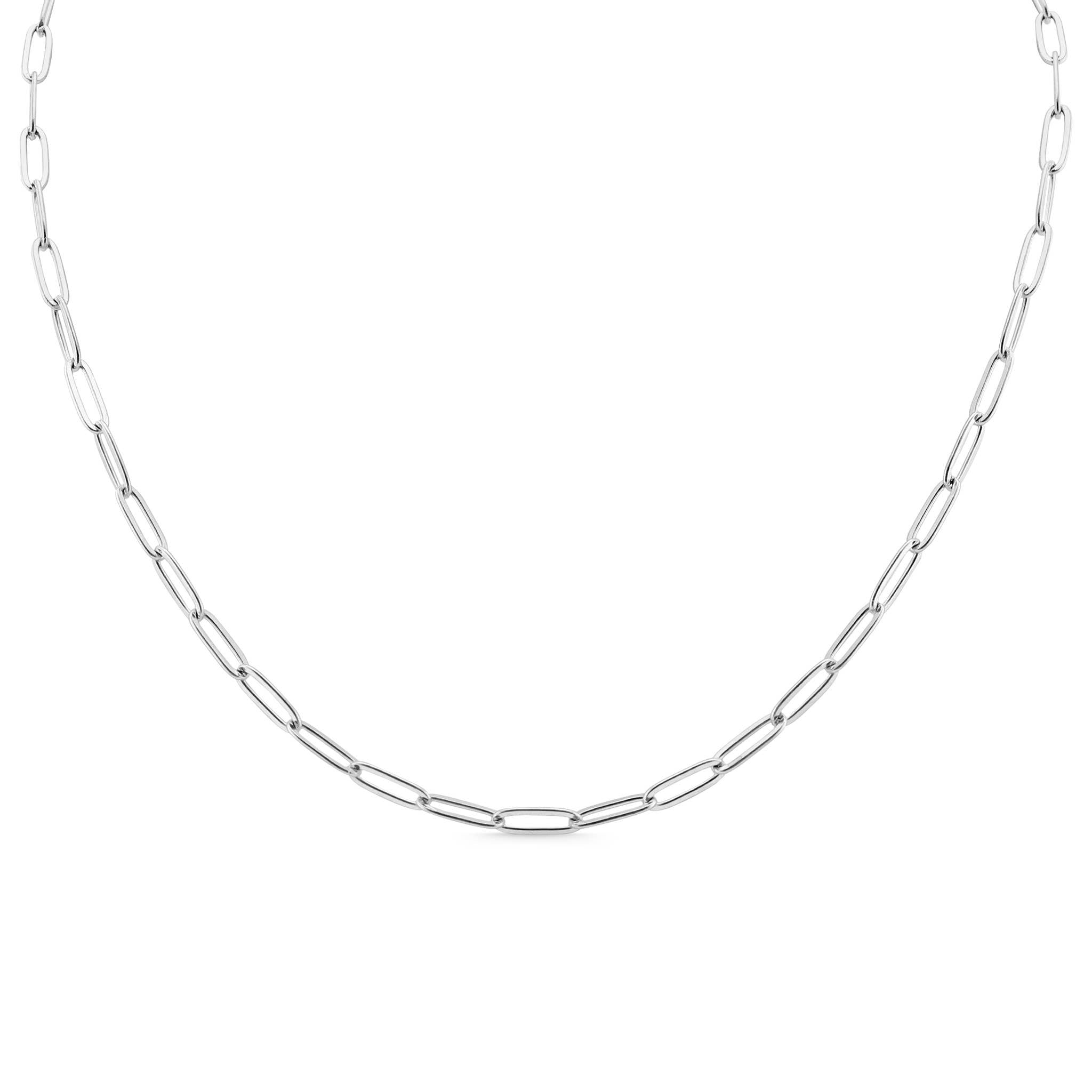Stainless Steel Paperclip Chain Necklace: 24+02” / 4mm