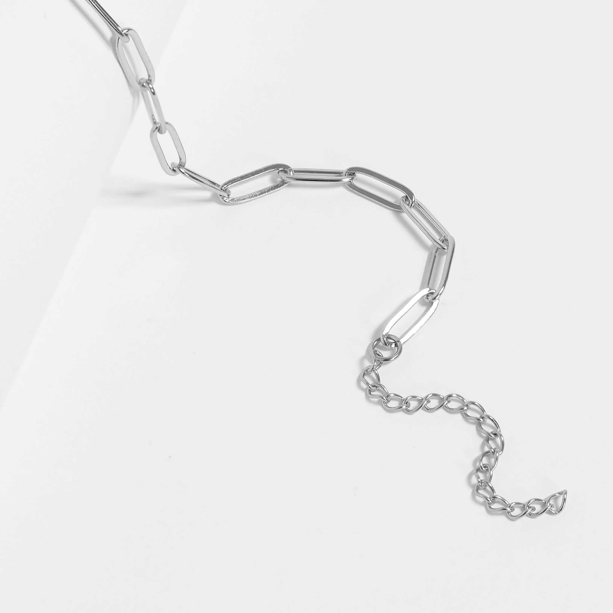 Stainless Steel Paperclip Chain Necklace: 24+02” / 4mm