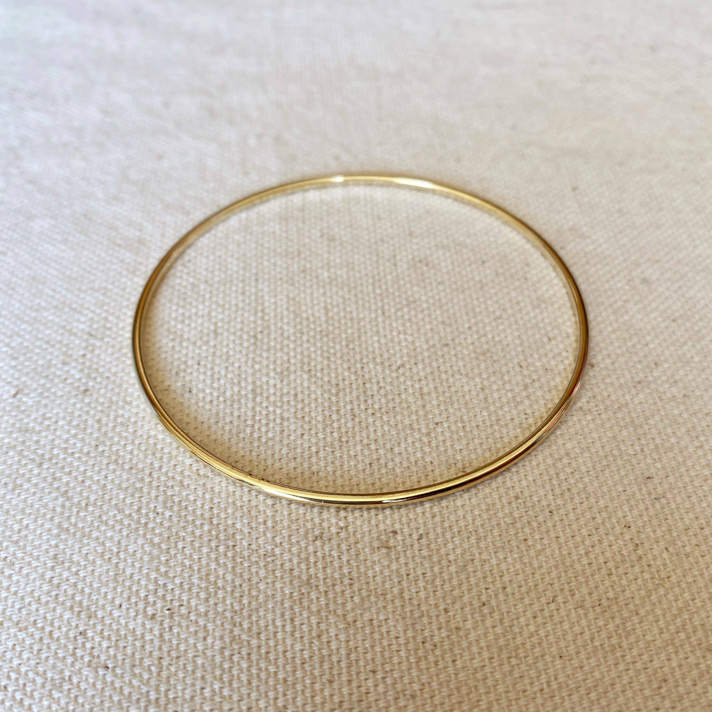 18k Gold Filled Bangle Bracelet: 67 mm