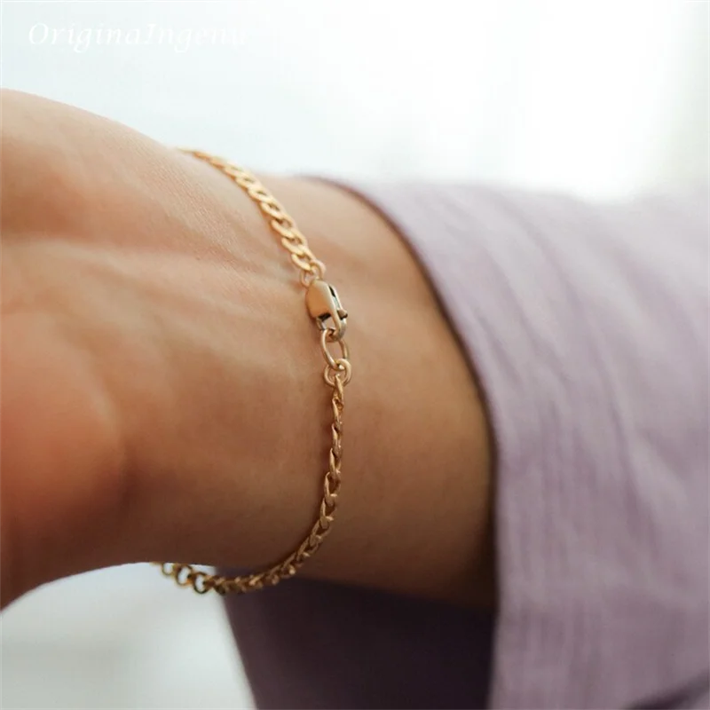 Gold Filled Curb Chain Bracelet