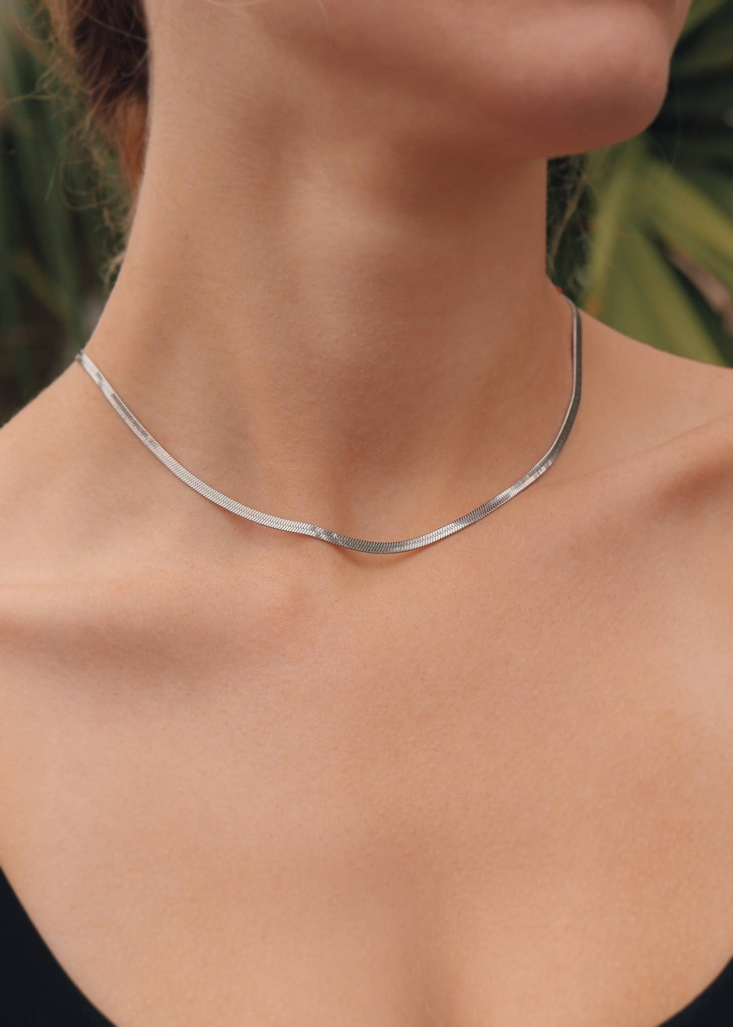 Stainless Steel Herringbone Chain Necklace: 20" / 3mm