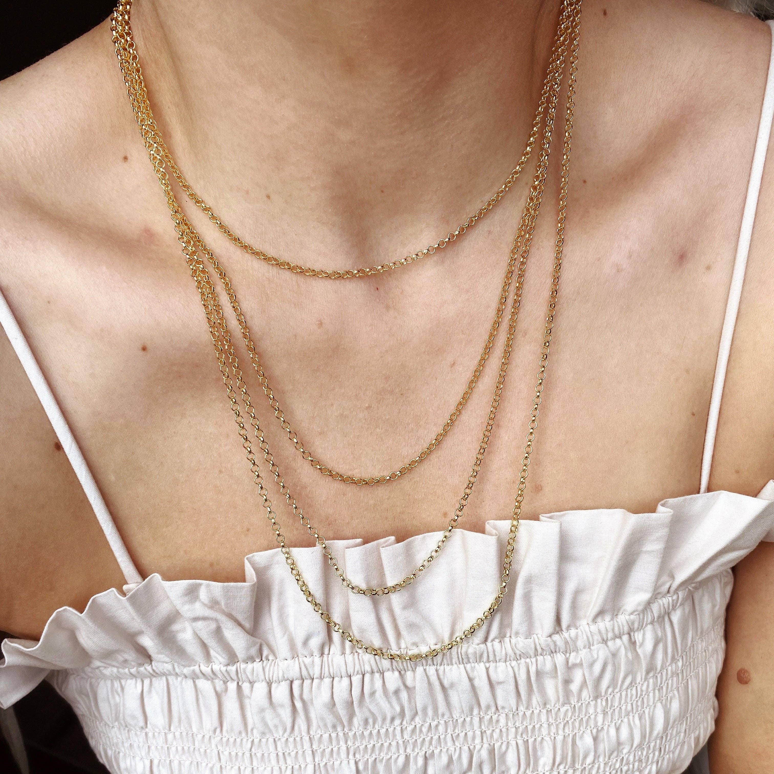 18k Gold Filled 2.5mm Rolo Chain Available in 16", 18", 20",: 18 inches