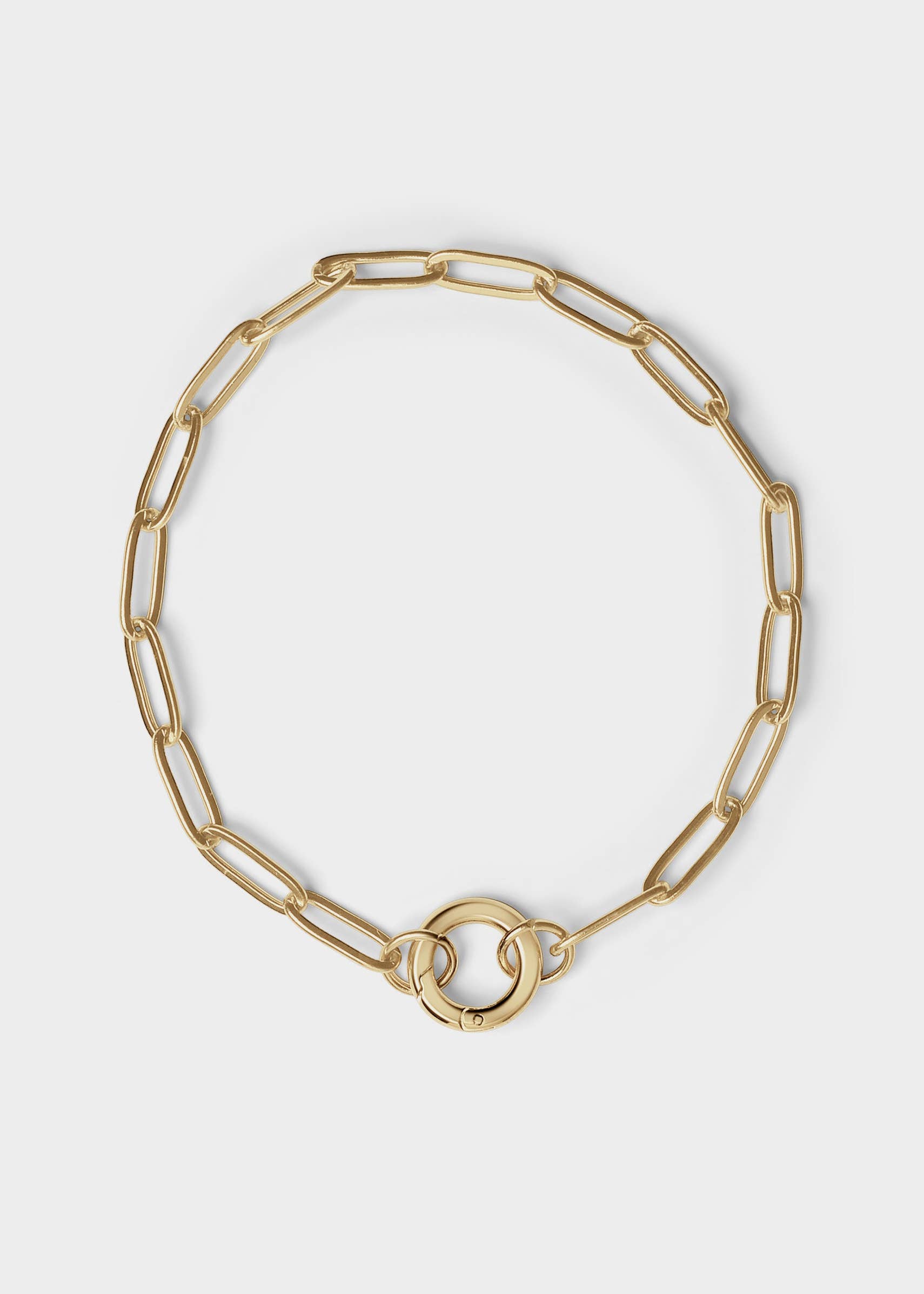 Stainless Steel Paperclip with Charm Keeper Chain Bracelet: Stainless / 7.5"