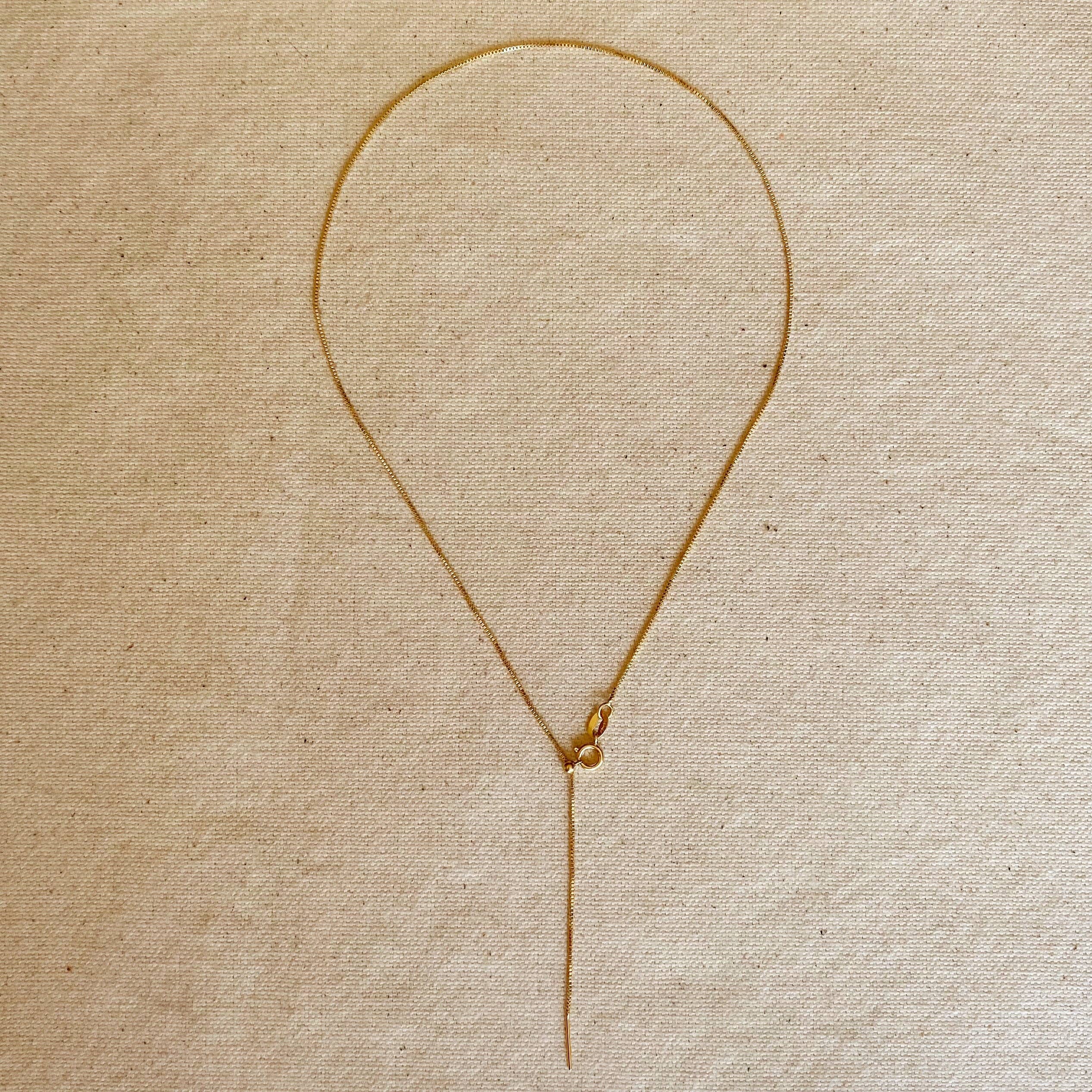 18k Gold Filled Adjustable Sizing Necklace: 18 inches
