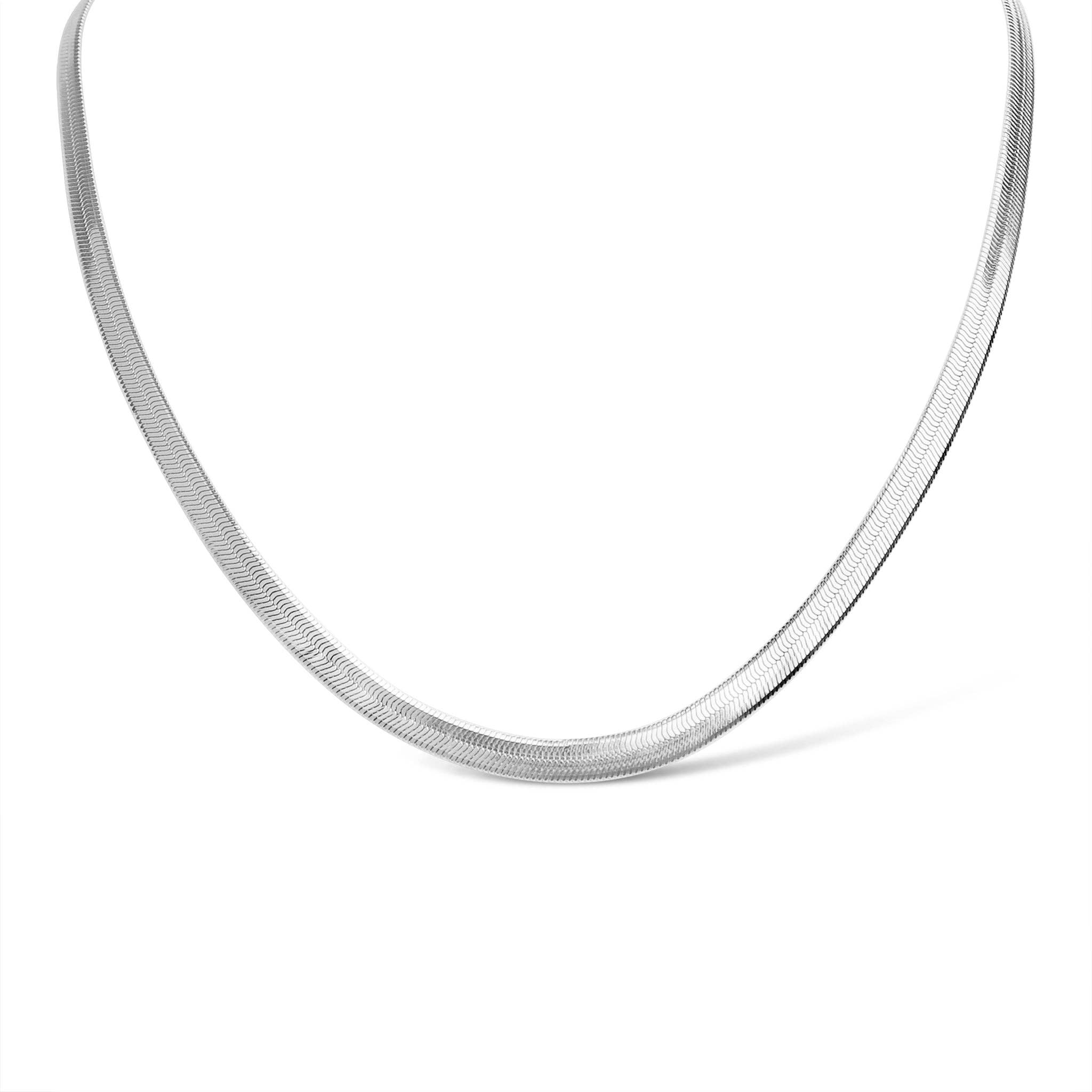 Stainless Steel Herringbone Chain Necklace: 20" / 3mm