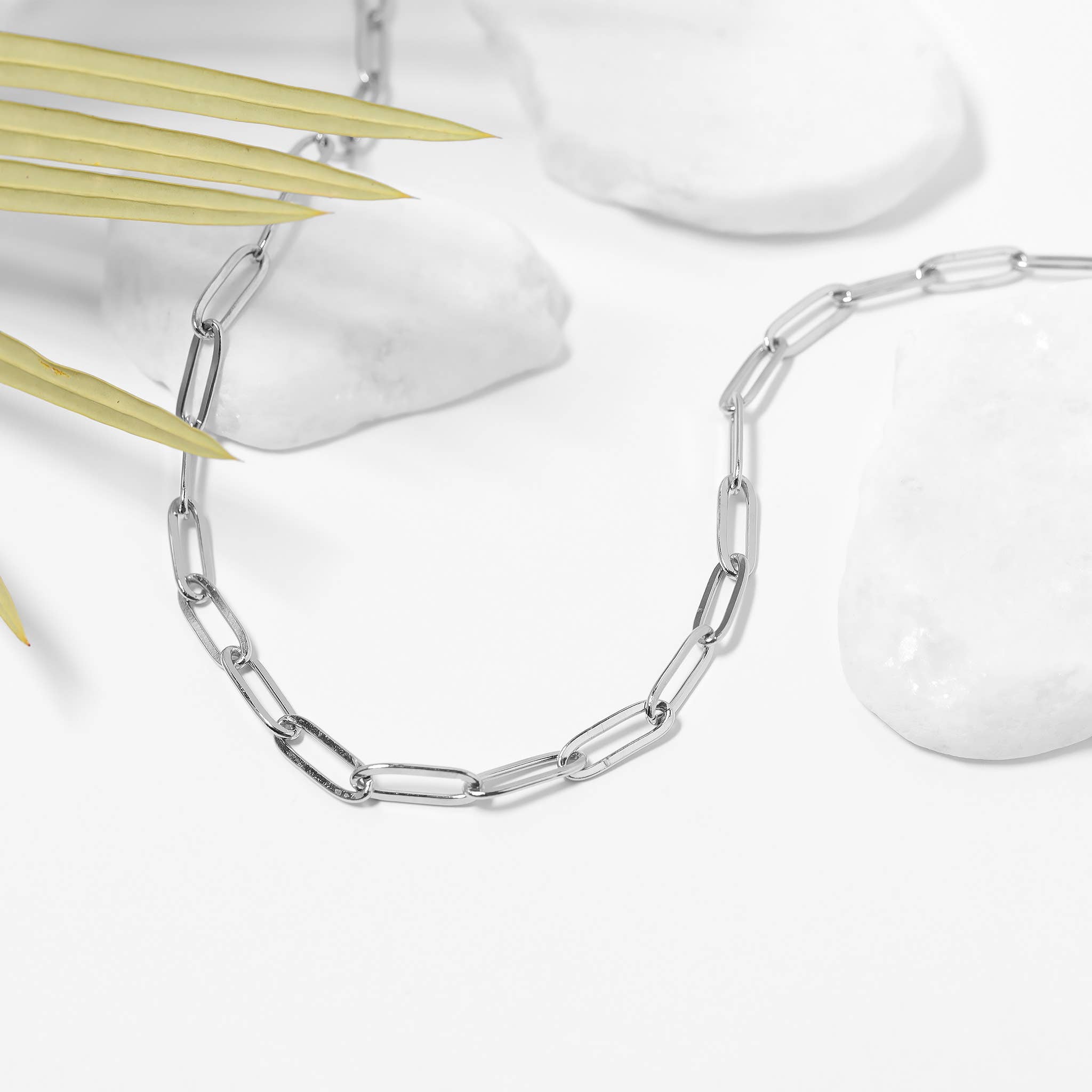 Stainless Steel Paperclip Chain Necklace: 24+02” / 4mm