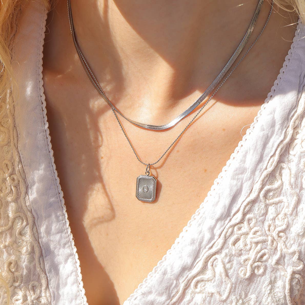 Stainless Steel Herringbone Chain Necklace: 20" / 3mm