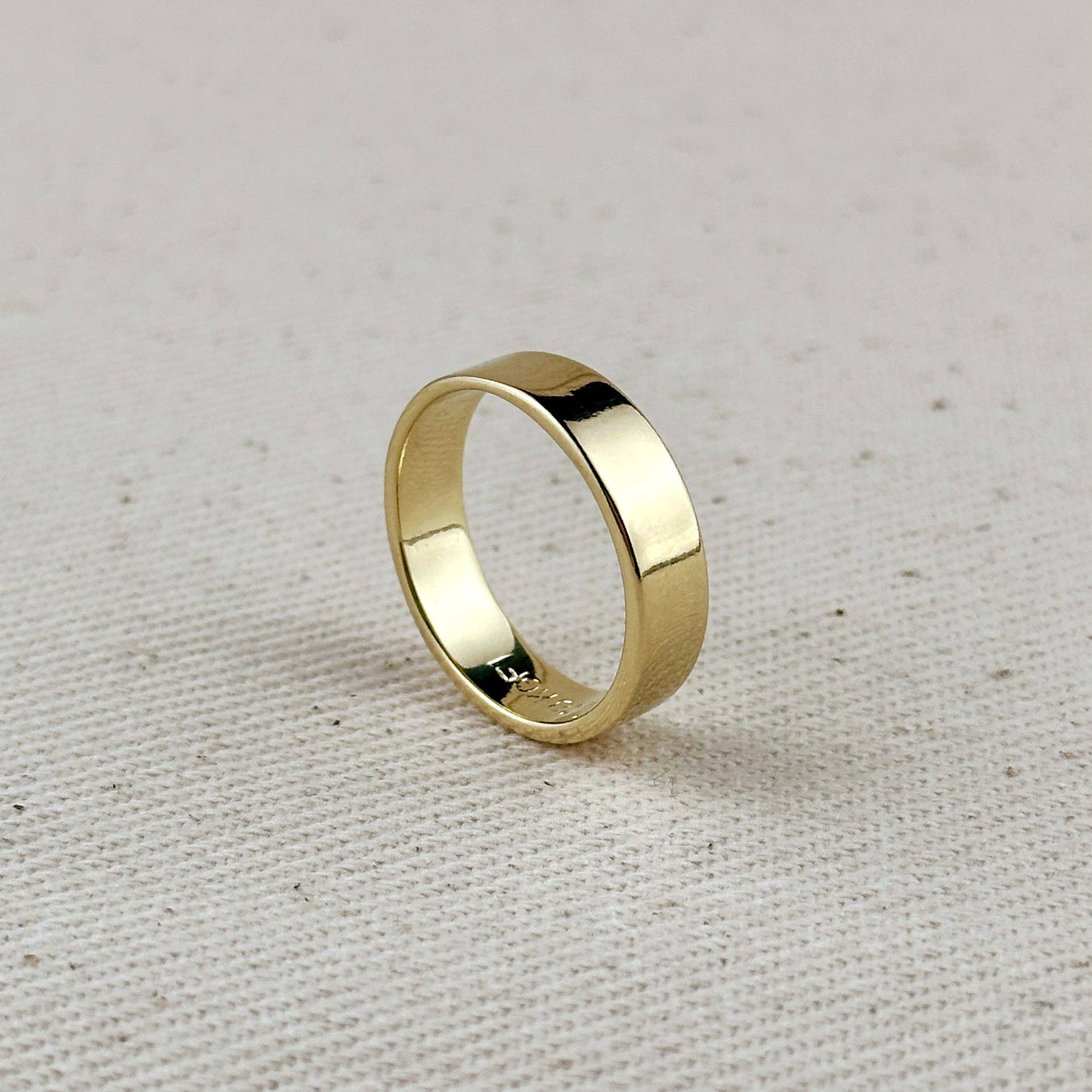 18k Gold Filled Polished Flat Band Ring: 8