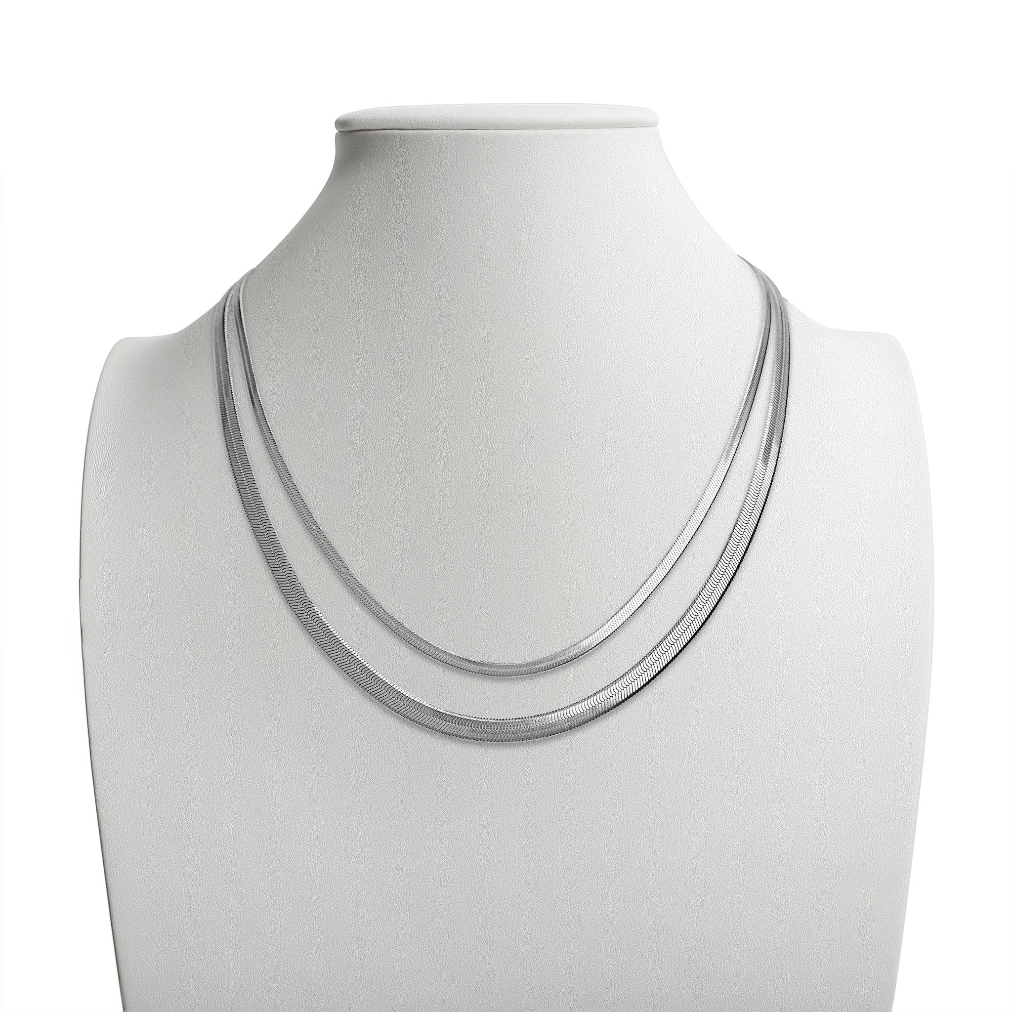 Stainless Steel Herringbone Chain Necklace: 20" / 3mm